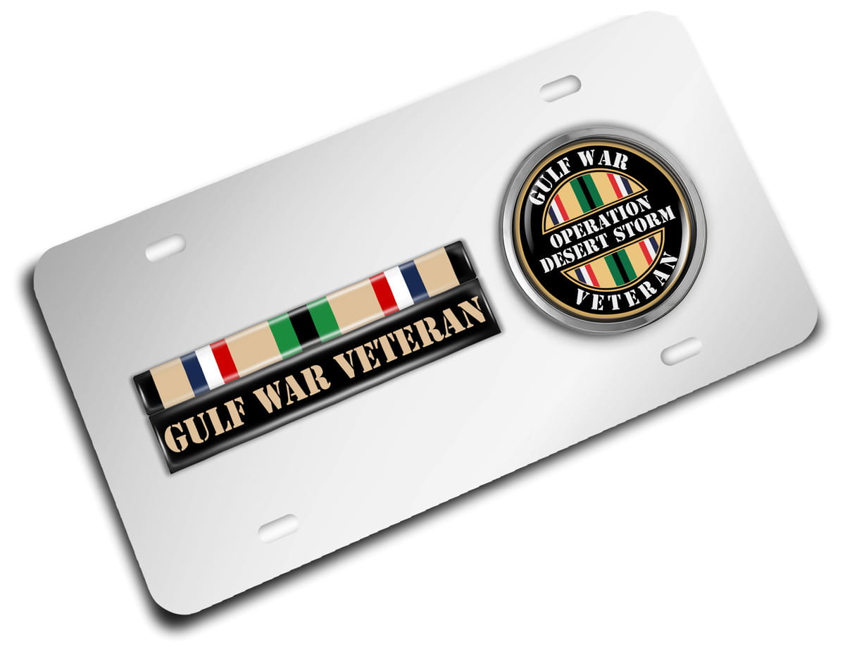 Desert Storm Gulf Veteran - Stainless Steel Car License Plate